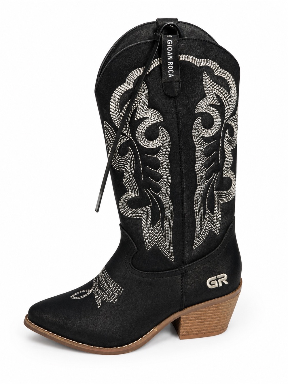 Black Western Embroidered Cowgirl Boot